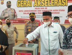 Penerima Vaksin Covid-19 di Polres Lhokseumawe Ada Voucher Umrah