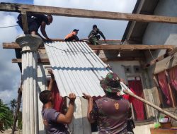 Kodim 0413/Bangka Bersama Tim Gabungan Bantu Korban Bencana Angin Puting Beliung