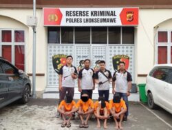 Ungkap Kasus Pembacokan dengan Parang dan Celurit, Polres Lhokseumawe Bekuk Lima Tersangka