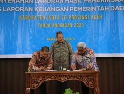 Pj Bupati Aceh Utara Mahyuzar Terima WTP ke-9 dari BPK RI