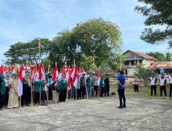 Camat Blang Bintang, Pimpin Pemasangan 300 Bendera Merah Putih Meriahkan HUT ke-79 RI