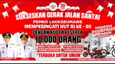 10 ribu Peserta Siap Ramaikan Jalan Santai Pemko Lhokseumawe 31 Agustus mendatang