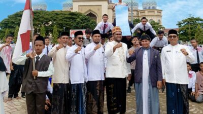 Sarung Hingga Peci Warnai Upacara Hari Santri di Lhokseumawe