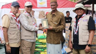 Budi Waseso Sambangi Puskornas Pramuka Peduli dan Pengungsi Banjir Keude Bungkah