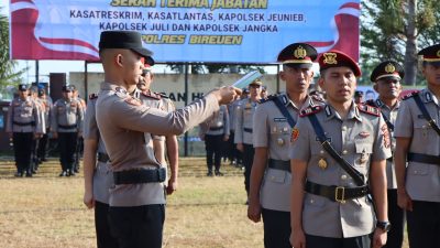 Kapolres Bireuen Pimpin Sertijab Dua Kasat dan Tiga Kapolsek