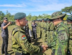 Pangkoops TNI Lepas Purna Tugas 1.350 Prajurit Satgas Pamtas RI-PNG di Timika