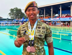Prajurit Yonarhanud 5/CSBY, Serda Satria Wicaksana, Borong 3 Medali di Kejurnas Renang Piala Kemenpora 2026
