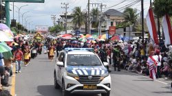 Polres Bireuen Sukseskan Jalannya Pawai Karnaval Semarak HUT Ke-81 RI Dipusat Kota Juang