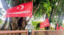 Bendera Kesultanan Aceh  Alam Peudeung Berkibar di Lhokseumawe