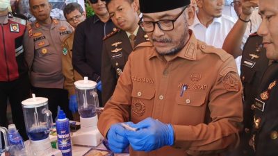 Wakil Bupati Blender Sabu Dan Bakar Ganja Di Polres Bireuen