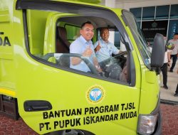 Wujudkan Lingkungan Bersih, PIM Dukung 1 unit Armada Truk Pengangkut Sampah kepada Pemerintah Kota Lhokseumawe